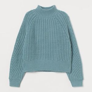 H&M turquoise knit turtleneck